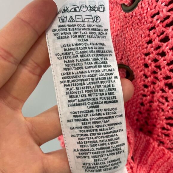 GUESS Pink Neat Knit Tank Top S Crochet Top - Picture 9 of 11